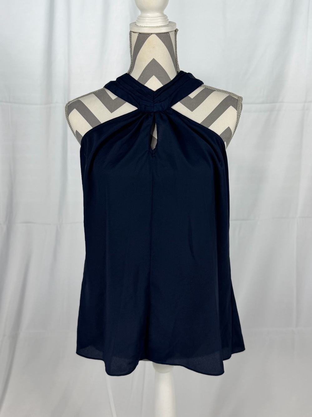 Lilly Pulitzer Navy Blue Twist  Neck Halter Tank, Size Medium